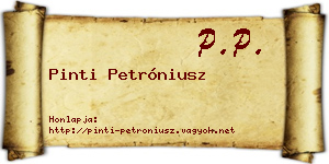 Pinti Petróniusz névjegykártya